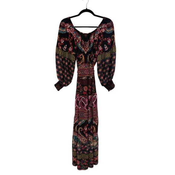 Alice + Olivia Clementina Tiered Maxi Dress Spellbound Multi Size 2 Boho Paisley - Picture 13 of 15